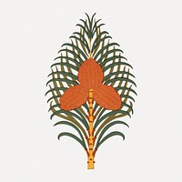 Exotic plant sticker, botanical illustration psd