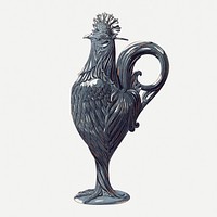 Vintage chicken sticker illustration psd