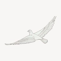 Flying dove bird sticker, vintage animal illustration vector