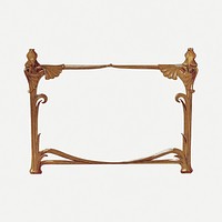 Vintage wooden frame, ornate design psd