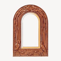 Carved wood frame, vintage ornament design vector