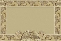 Horse frame background, carved wood design psd, Maurice Pillard Verneuil artwork remixed by rawpixel