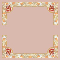 Pink vintage frame background, art deco pattern vector, Maurice Pillard Verneuil artwork remixed by rawpixel