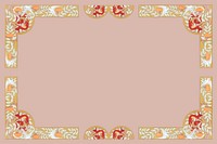 Pink vintage frame background, art deco pattern vector, Maurice Pillard Verneuil artwork remixed by rawpixel