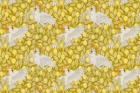 Cockatoos lemon pattern background, famous Maurice Pillard Verneuil artwork remixed by rawpixel