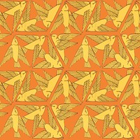 Triangle bird pattern background, vintage animal, Maurice Pillard Verneuil artwork remixed by rawpixel vector