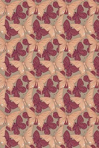Exotic butterfly pattern background, vintage insect, famous artwork remixed by rawpixel