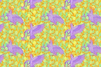 Colorful cockatoos pattern background, vintage animal, Maurice Pillard Verneuil artwork remixed by rawpixel