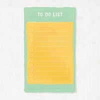 To do list, aesthetic stationery doodle collage element psd