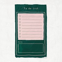 To do list, aesthetic stationery doodle collage element psd