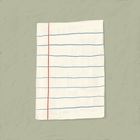 Graph note paper, stationery collage element psd