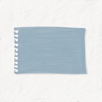 Blue ripped paper, aesthetic stationery doodle collage element psd