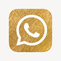 WhatsApp icon for social media in gold design psd. 13 MAY 2022 - BANGKOK, THAILAND