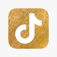 TikTok icon for social media in gold design vector. 13 MAY 2022 - BANGKOK, THAILAND