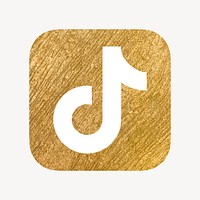 TikTok icon for social media in gold design. 13 MAY 2022 - BANGKOK, THAILAND