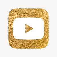 YouTube icon for social media in gold design psd. 13 MAY 2022 - BANGKOK, THAILAND