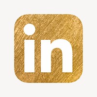 LinkedIn icon for social media in gold design vector. 13 MAY 2022 - BANGKOK, THAILAND