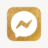 Messenger icon for social media in gold design psd. 13 MAY 2022 - BANGKOK, THAILAND