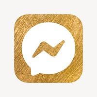 Messenger icon for social media in gold design vector. 13 MAY 2022 - BANGKOK, THAILAND
