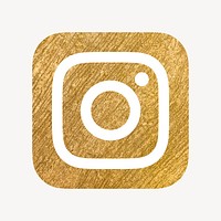 Instagram icon for social media in gold design psd. 13 MAY 2022 - BANGKOK, THAILAND