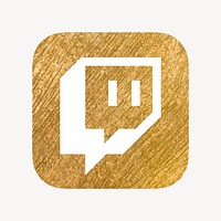Twitch icon for social media in gold design vector. 13 MAY 2022 - BANGKOK, THAILAND