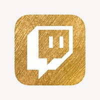 Twitch icon for social media in gold design psd. 13 MAY 2022 - BANGKOK, THAILAND