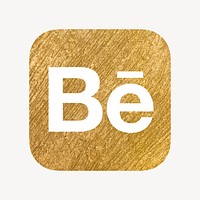 Behance icon for social media in gold design. 13 MAY 2022 - BANGKOK, THAILAND
