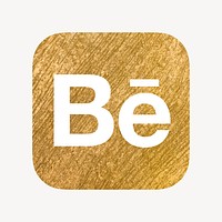 Behance icon for social media in gold design vector. 13 MAY 2022 - BANGKOK, THAILAND