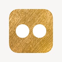 Flickr icon for social media in gold design vector. 13 MAY 2022 - BANGKOK, THAILAND