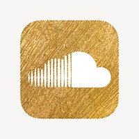 Soundcloud icon for social media in gold design psd. 13 MAY 2022 - BANGKOK, THAILAND