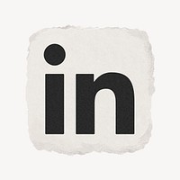 LinkedIn icon for social media in ripped paper design psd. 13 MAY 2022 - BANGKOK, THAILAND