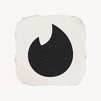 Tinder icon for social media in ripped paper design vector. 13 MAY 2022 - BANGKOK, THAILAND