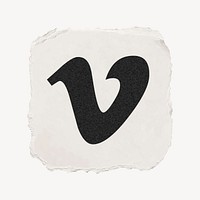 Vimeo icon for social media in ripped paper design vector. 13 MAY 2022 - BANGKOK, THAILAND