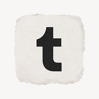 Tumblr icon for social media in ripped paper design vector. 13 MAY 2022 - BANGKOK, THAILAND