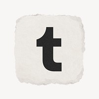 Tumblr icon for social media in ripped paper design psd. 13 MAY 2022 - BANGKOK, THAILAND