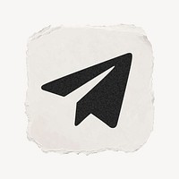 Telegram icon for social media in ripped paper design vector. 13 MAY 2022 - BANGKOK, THAILAND