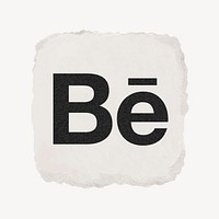 Behance icon for social media in ripped paper design vector. 13 MAY 2022 - BANGKOK, THAILAND