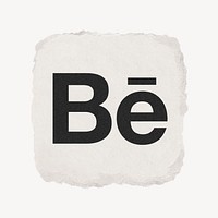 Behance icon for social media in ripped paper design. 13 MAY 2022 - BANGKOK, THAILAND