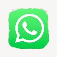 WhatsApp icon for social media in ripped paper design psd. 13 MAY 2022 - BANGKOK, THAILAND