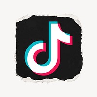 TikTok icon for social media in ripped paper design vector. 13 MAY 2022 - BANGKOK, THAILAND