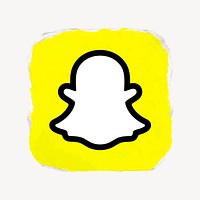 Snapchat icon for social media in ripped paper design vector. 13 MAY 2022 - BANGKOK, THAILAND