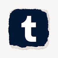 Tumblr icon for social media in ripped paper design vector. 13 MAY 2022 - BANGKOK, THAILAND