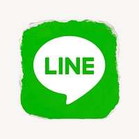 LINE icon for social media in ripped paper design vector. 13 MAY 2022 - BANGKOK, THAILAND