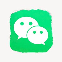 WeChat icon for social media in ripped paper design vector. 13 MAY 2022 - BANGKOK, THAILAND