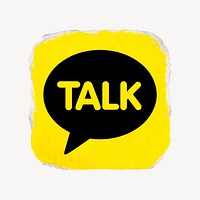 KakaoTalk icon for social media in ripped paper design vector. 13 MAY 2022 - BANGKOK, THAILAND