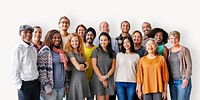 Group of diverse people, isolated on off white