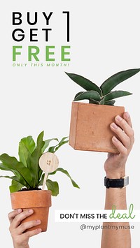 Online houseplant shop template vector 