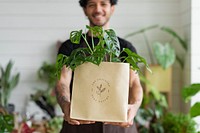 Plant shop business owner delivery packaging