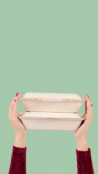 Paper box packaging for food takeaway concept
