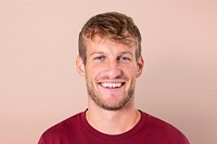 European man smiling cheerful expression closeup portrait